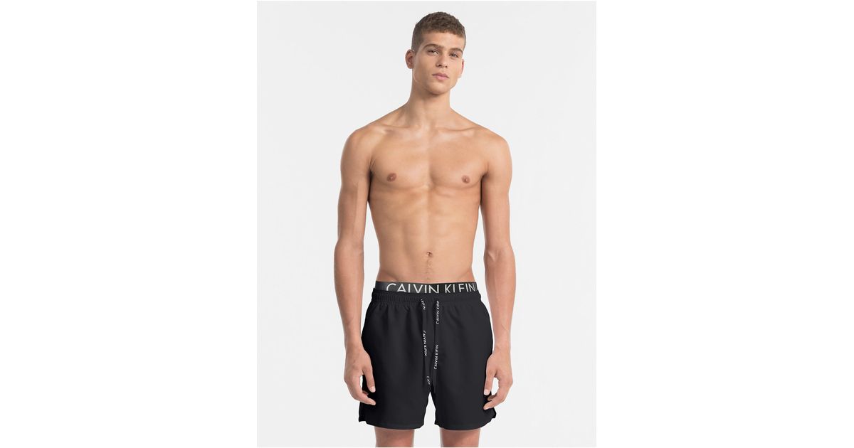calvin klein double band swim shorts