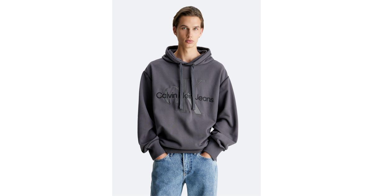 Calvin Klein Kids logo-patch detail hoodie - Grey