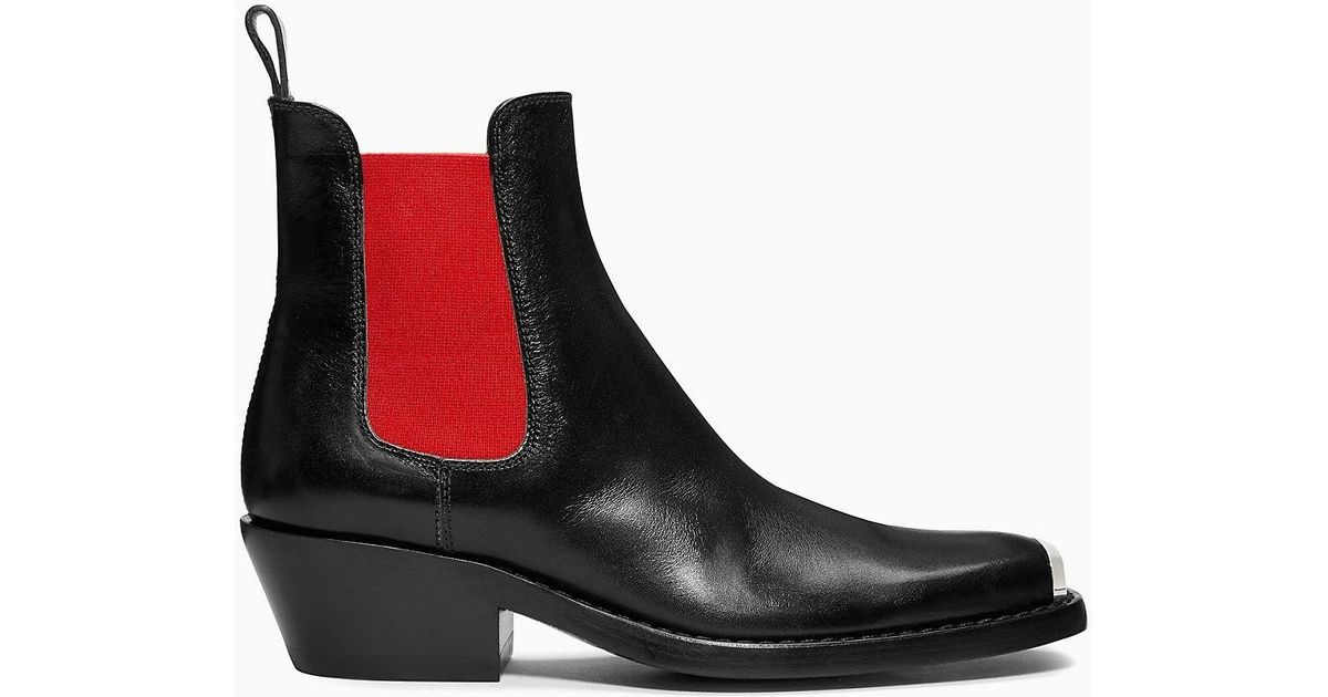 calvin klein silver toe boots