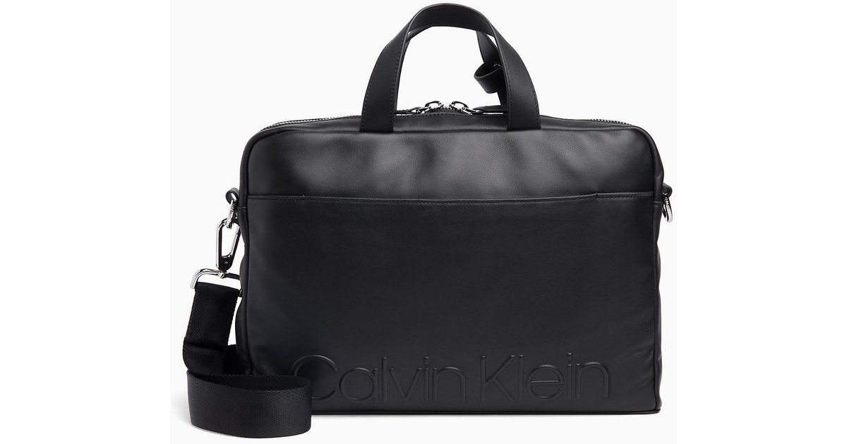 calvin klein slim laptop bag