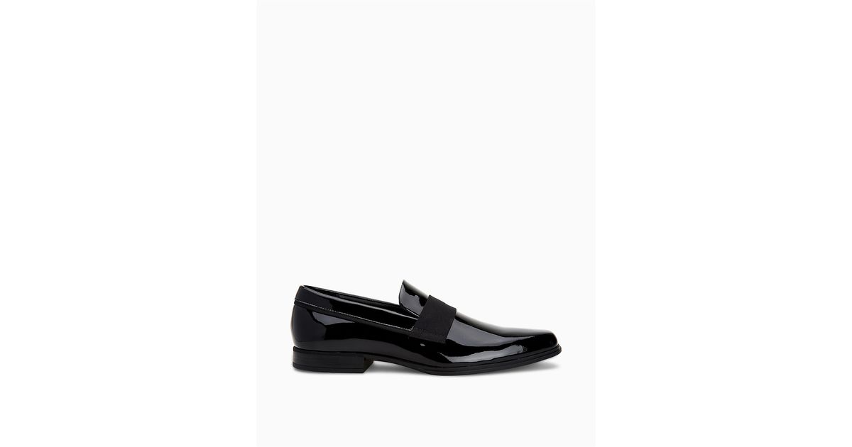 calvin klein men's demetrius patent leather tuxedo loafers