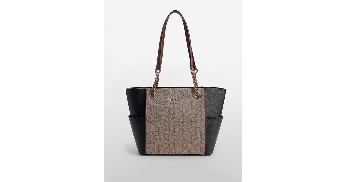 monogram chainlink tote bag