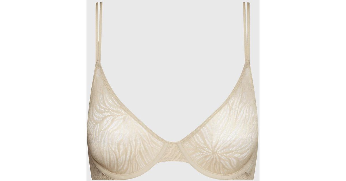 Buy Calvin Klein White Sheer Marquisette Lace Demi Bra from the Next UK  online shop