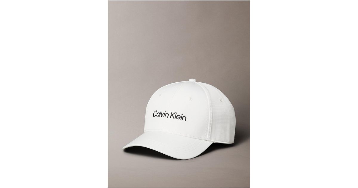 Calvin Klein Standard Logo Embroidery Baseball Cap in White for Men | Lyst
