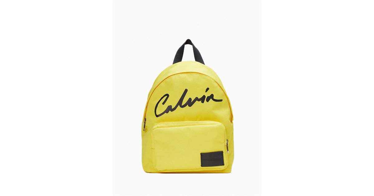 calvin klein yellow backpack