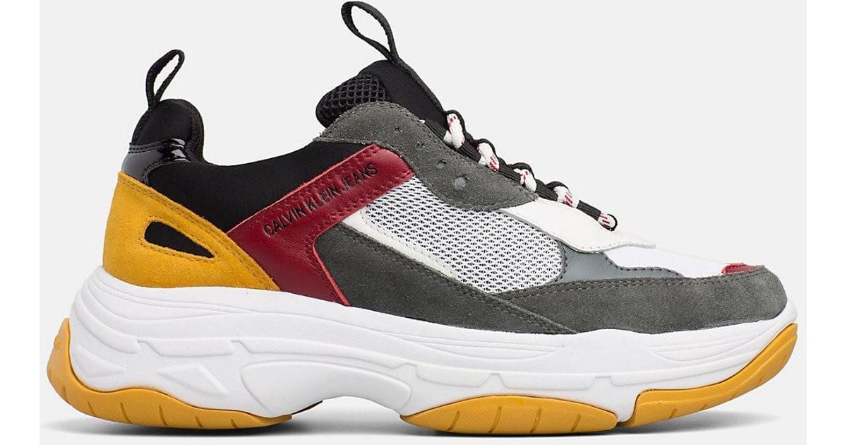 leather chunky trainers calvin klein