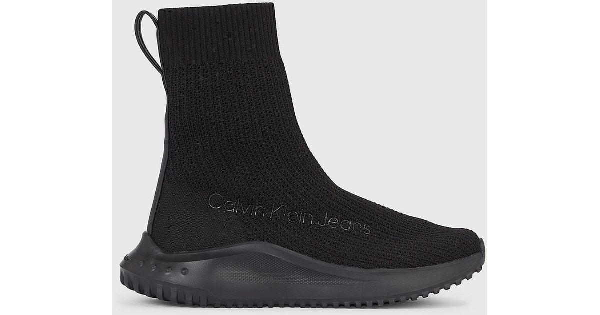 Baskets montantes avec chaussette integree Calvin Klein en coloris Noir Lyst
