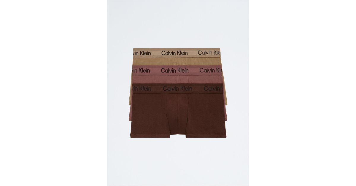 Calvin Klein Stencil Logo Cotton Stretch 3-pack Low Rise Trunk in