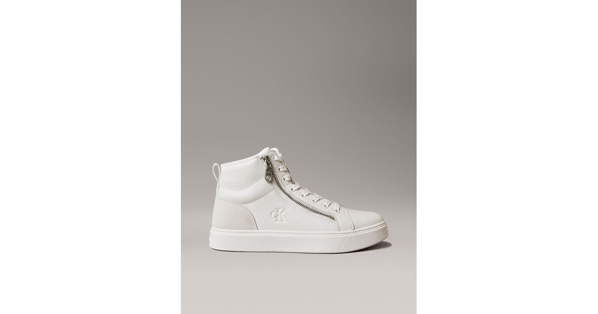 Calvin Klein Hightop Sneakers Mens Size 43 White Snakeskin Leather Upper Lace Up Calvin Klein Sneakers for Men | Online Sale up to 60% off | Lyst main image 2