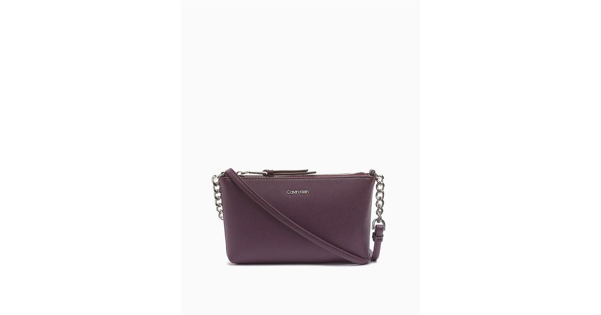 saffiano leather chainlink crossbody bag