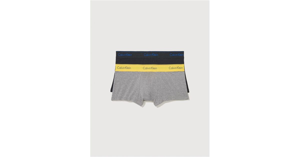 Calvin Klein Color Block Modern Cotton Stretch 2-pack Low Rise Trunk for  Men | Lyst