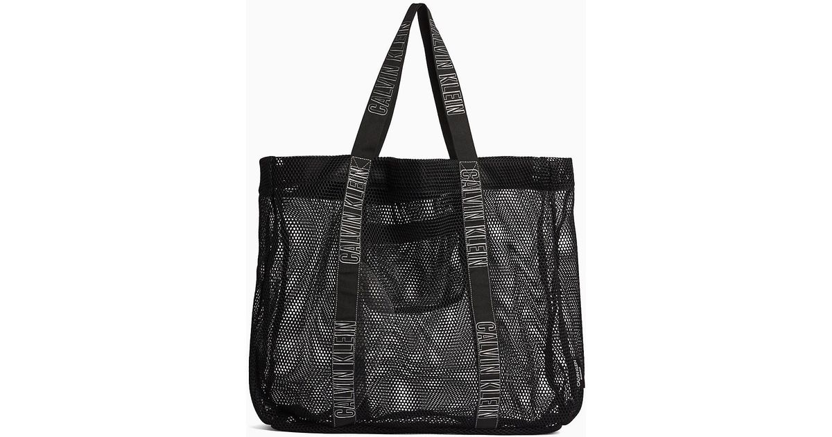 Calvin Klein Synthetic Mesh Beach Bag - Intense Power in Black - Lyst