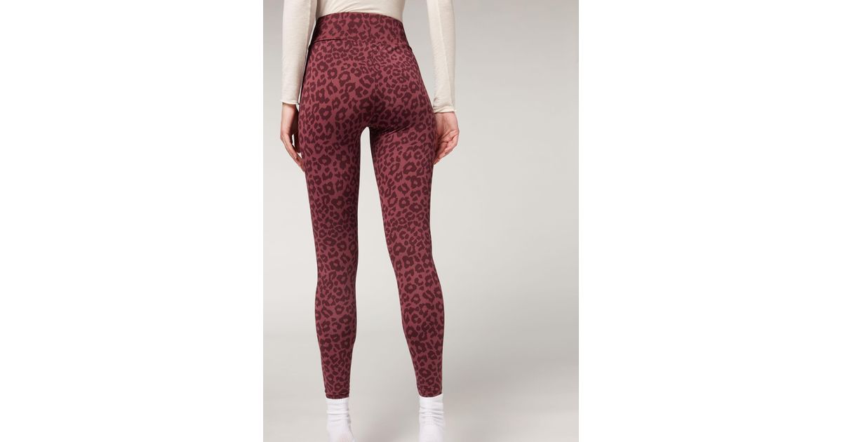 Leggings active animalier di Calzedonia in Rosso | Lyst