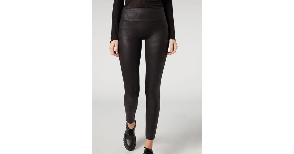 Calzedonia Total shaper thermal leather effect leggings