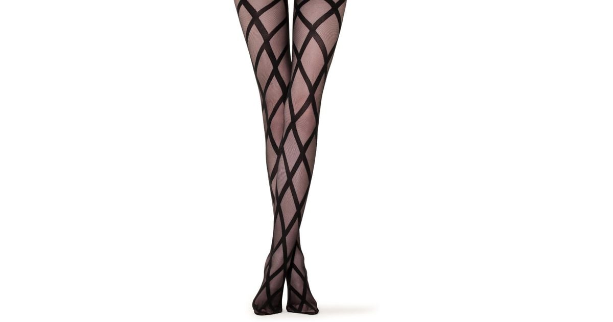 diamond pattern tights