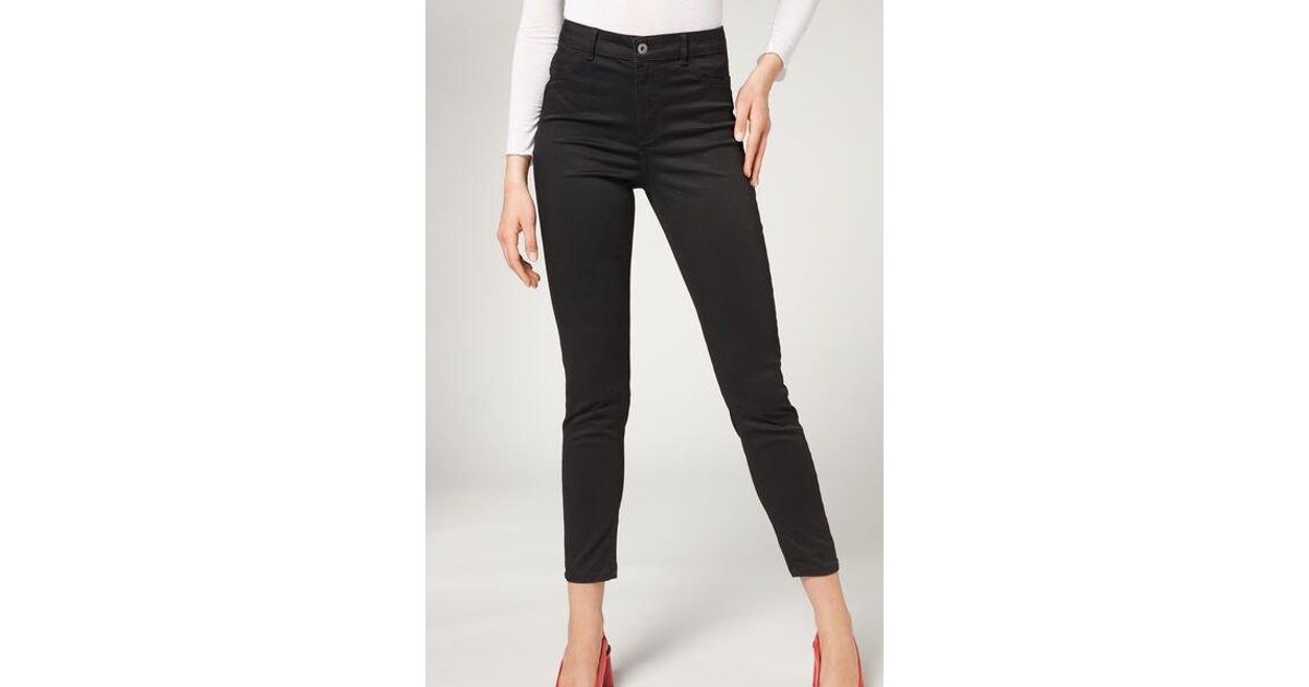 Calzedonia Denim Keith Haringtm Push Up Jeans in Black | Lyst