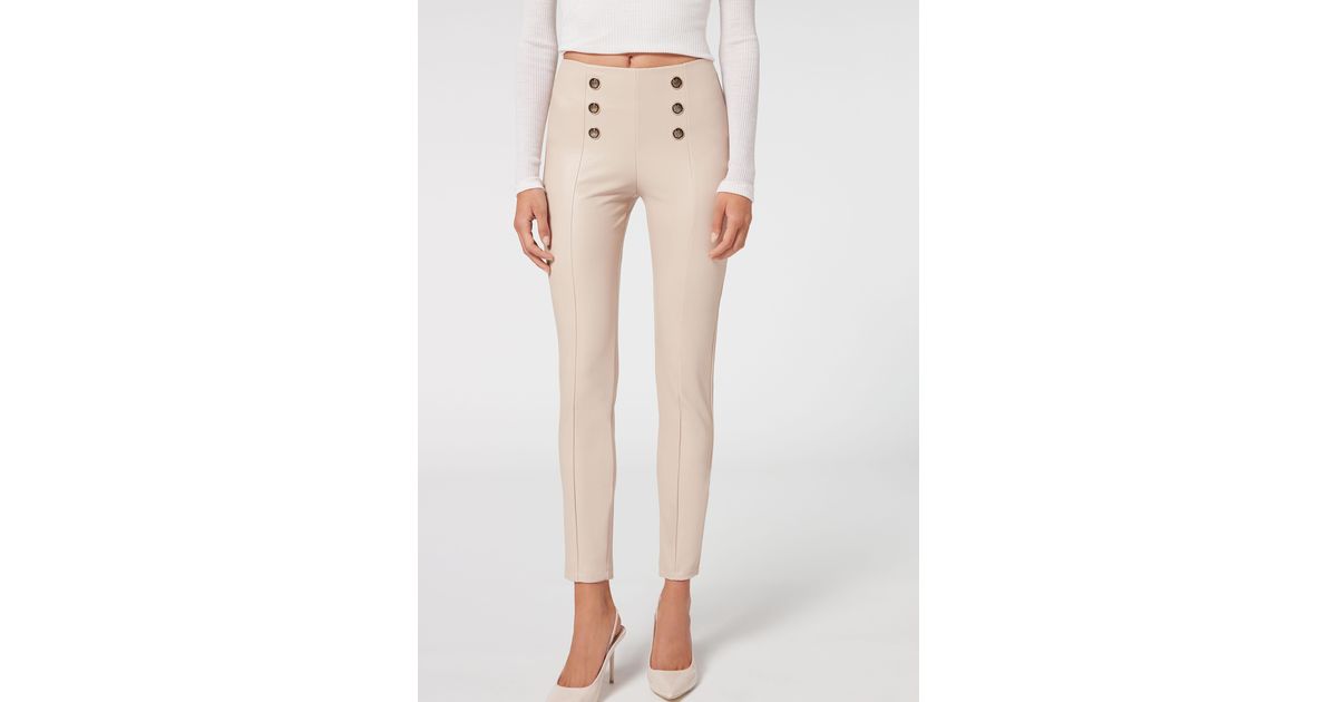 Skinny Shaping Leggings with Buttons - Calzedonia