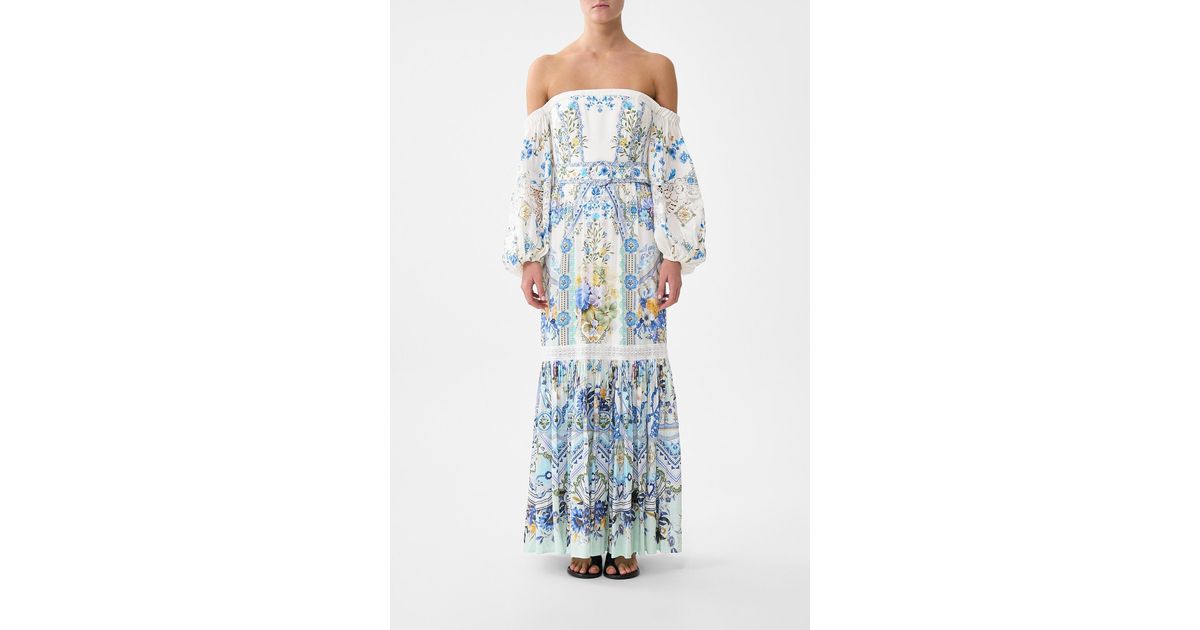 CAMILLA Puff Sleeve Corset Dress My Homespun Heart in Blue | Lyst UK
