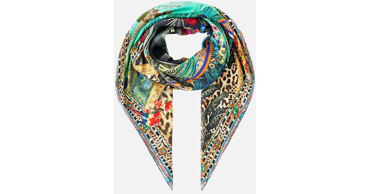 LARGE CRYSTALLED SILK SQUARE SCARF ART FOR THE ARTISANS main image 1