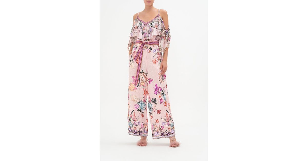 Camilla Paperbag Waist Wide Leg Pant Mad As A Snake in Pink | Lyst