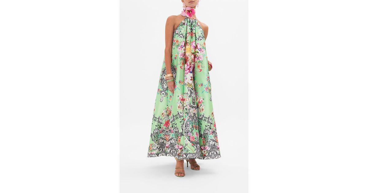 Camilla Trapeze Maxi Dress Porcelain Dream in Green Lyst