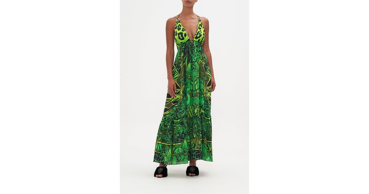 Camilla Tiered Dress With Hardware Gorilla Groove in Green | Lyst UK