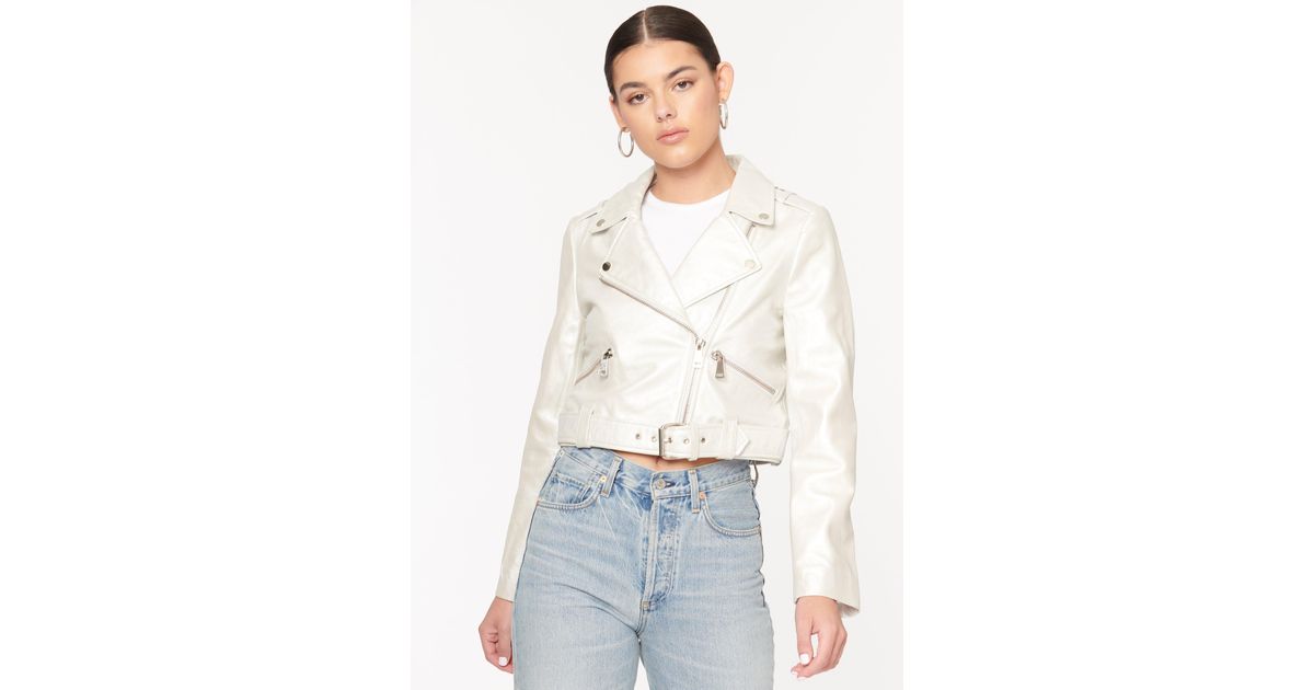 Cami NYC Kali Genuine Leather Jacket in White | Lyst
