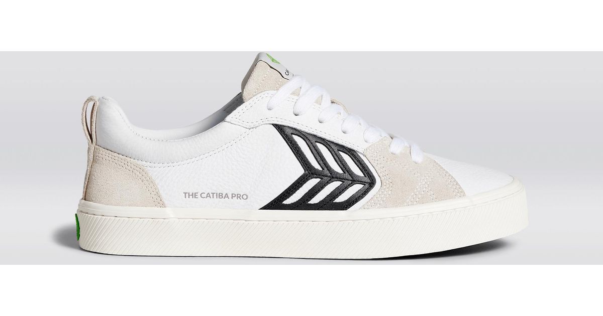 catiba pro skate vintage white suede and canvas bl