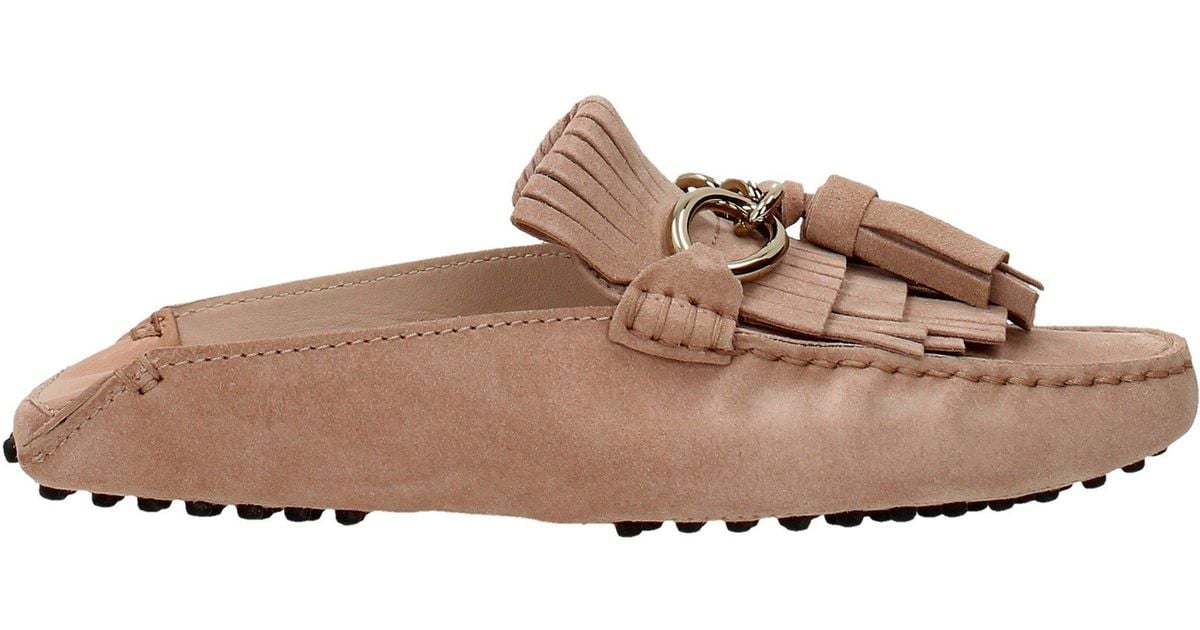 tod's pink loafers womens