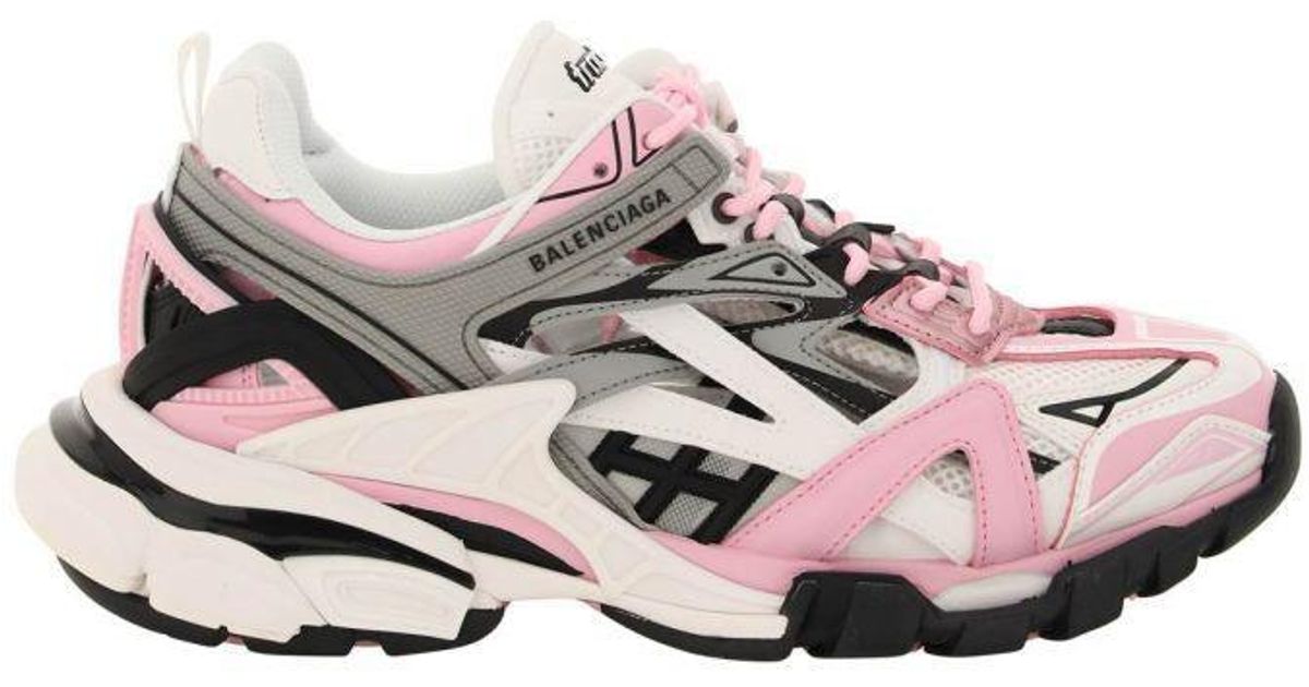 Balenciaga Synthetic Track.2 Sneakers in White/Pink/Grey (Pink) Lyst