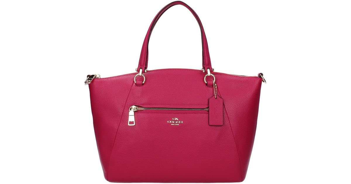 COACH Leather Fuchsia Handbags Lyst