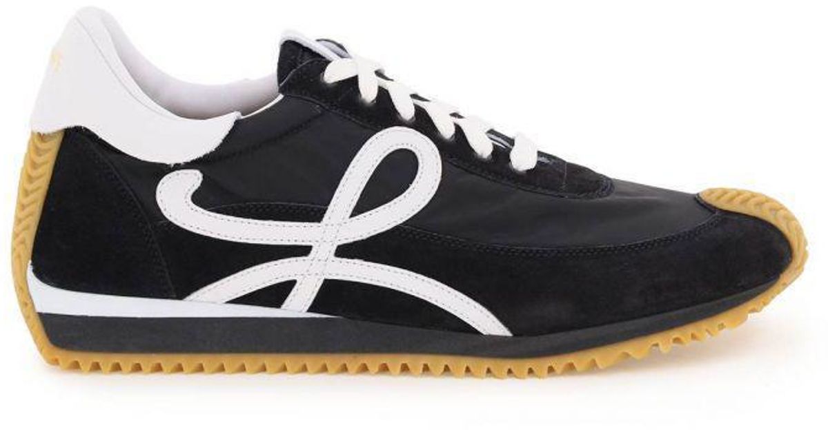 Loewe Flow Runner Sneakers In Leather And Nylon in Black for Men | Lyst