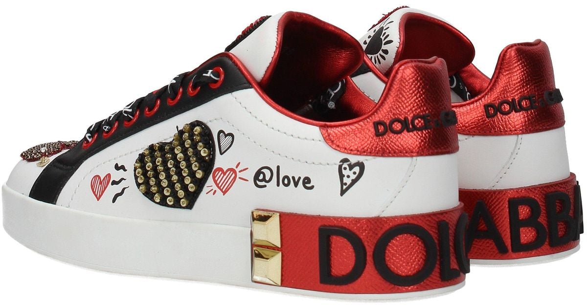 Dolce And Gabbana Leather Sneakers Women White Lyst