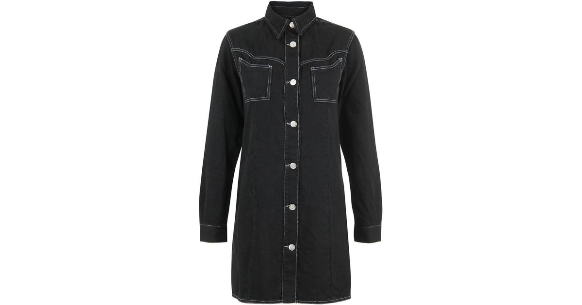 ganni denim shirt dress