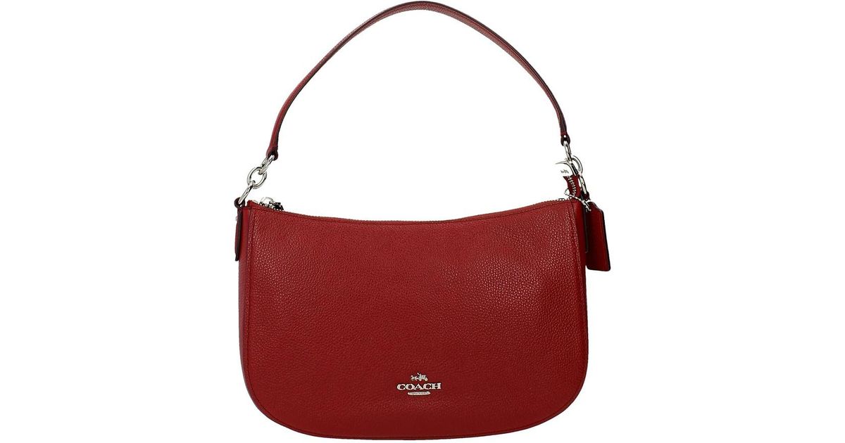 coach shoulder bolsa red