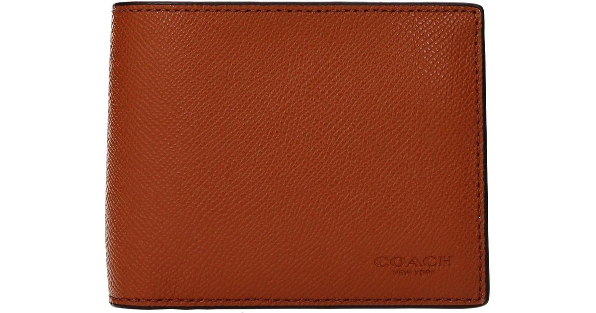 coach orange leather wallet