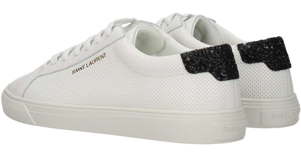 saint laurent all white sneakers