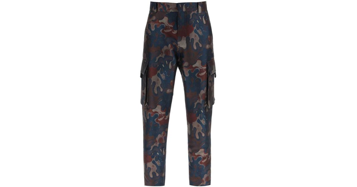 Dior Camouflage Cargo Trousers in Brown/Blue/Red (Blue) for Men | Lyst
