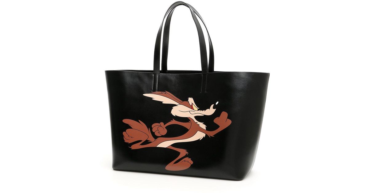 CALVIN KLEIN 205W39NYC Leather Looney Tunes East West Shopper in Black |  Lyst