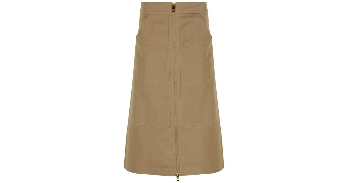 Burberry Leather Lagan High-waisted Zip Skirt - Lyst