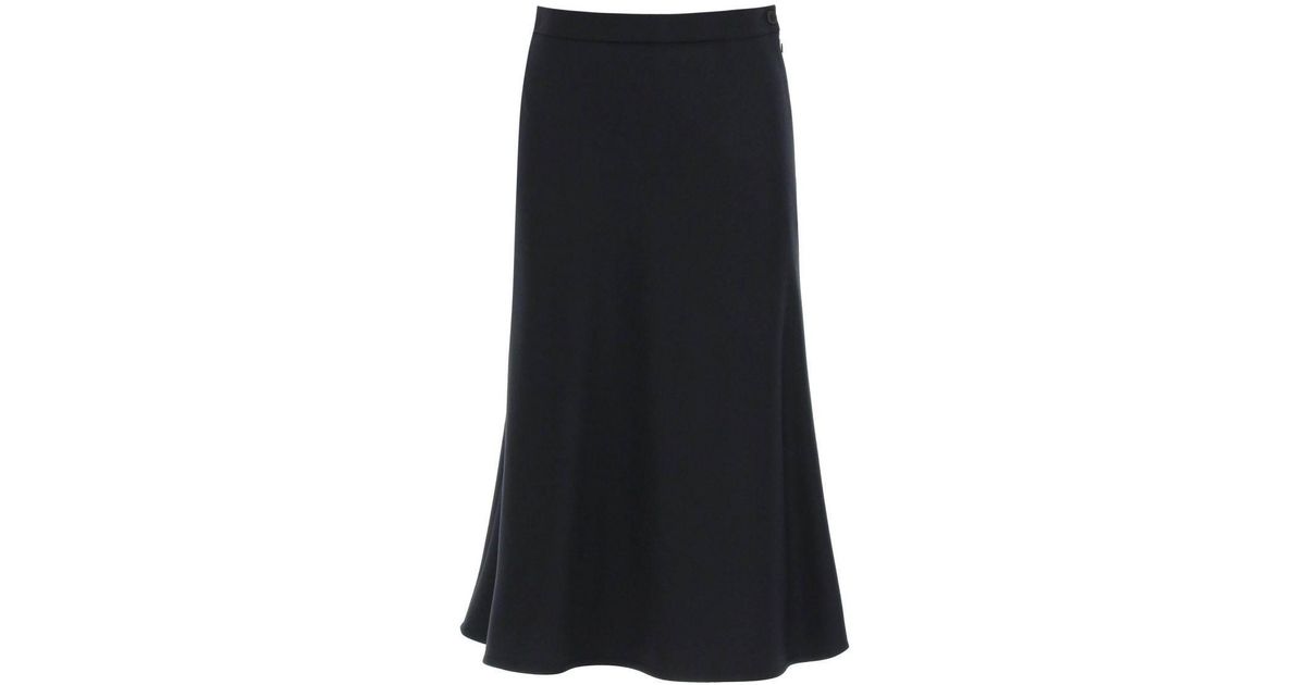 Balenciaga Wool Bias Skirt In Barathea in Black - Lyst