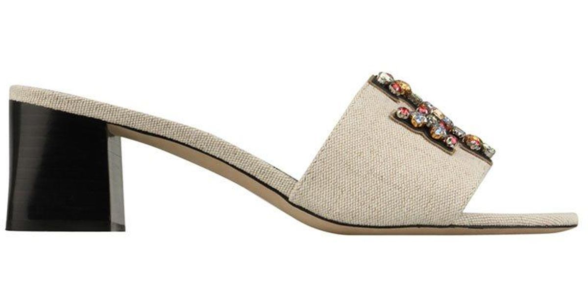tory burch ines embellished leather slides