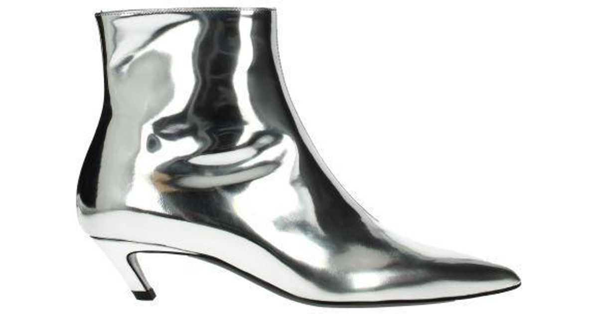 womens silver ankle boots