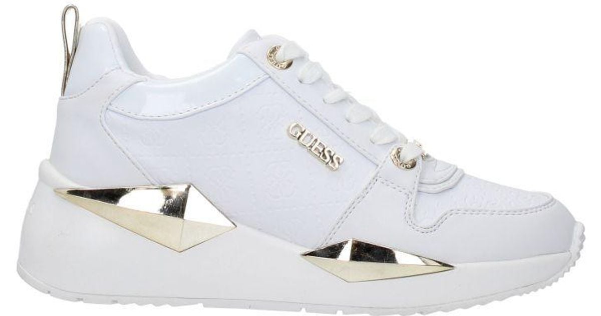 ladies white guess trainers