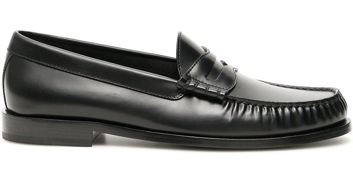 Celine Leather Luco Loafers in Black | Lyst