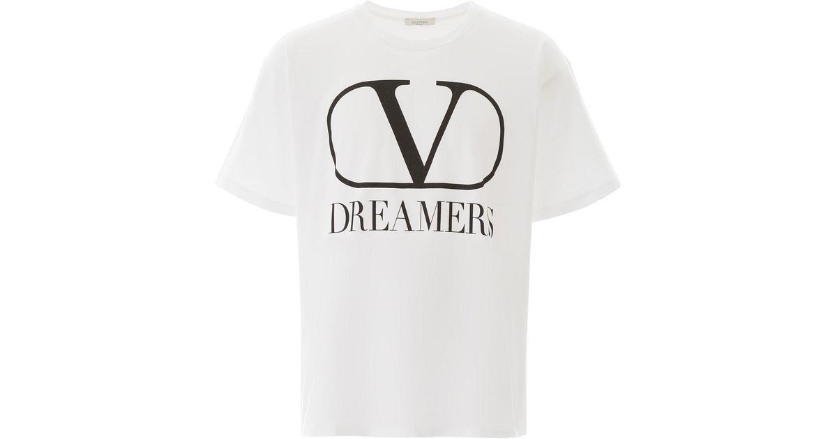 Valentino Cotton V Logo Dreamers T-shirt in xl (White) for Men - Lyst