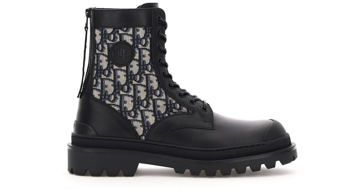 dior oblique combat boots