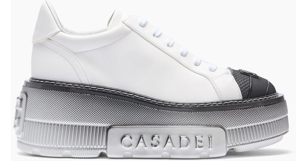 Casadei Nexus Toe Cap Sneakers in White | Lyst
