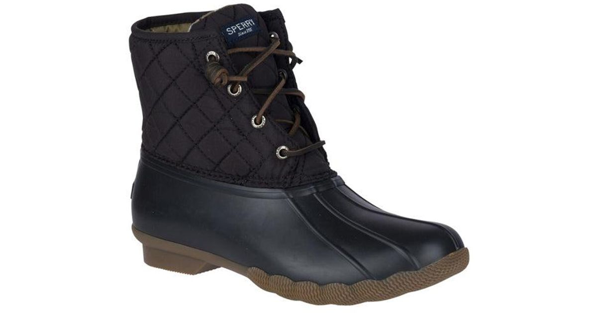 sperry women's saltwater shiny quilted rain boot