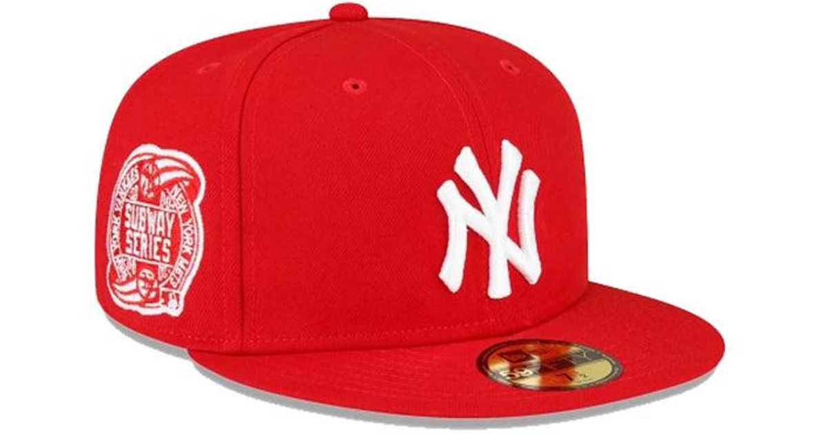 KTZ New York Yankees Subway Series Fitted Hat 60291338 Scarlet in Red ...